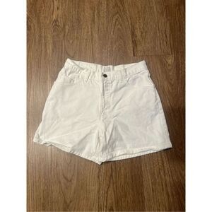 Moda Int Vintage 90s High Waisted White Denim Jean Shorts Sz 10 Waist 28”